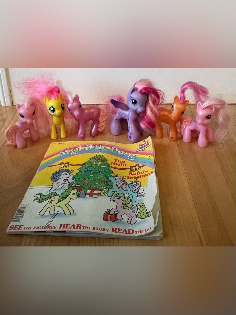 My Little Pony MLP 6 Pony Bundle w/ Vintage Christmas Book Hasbro